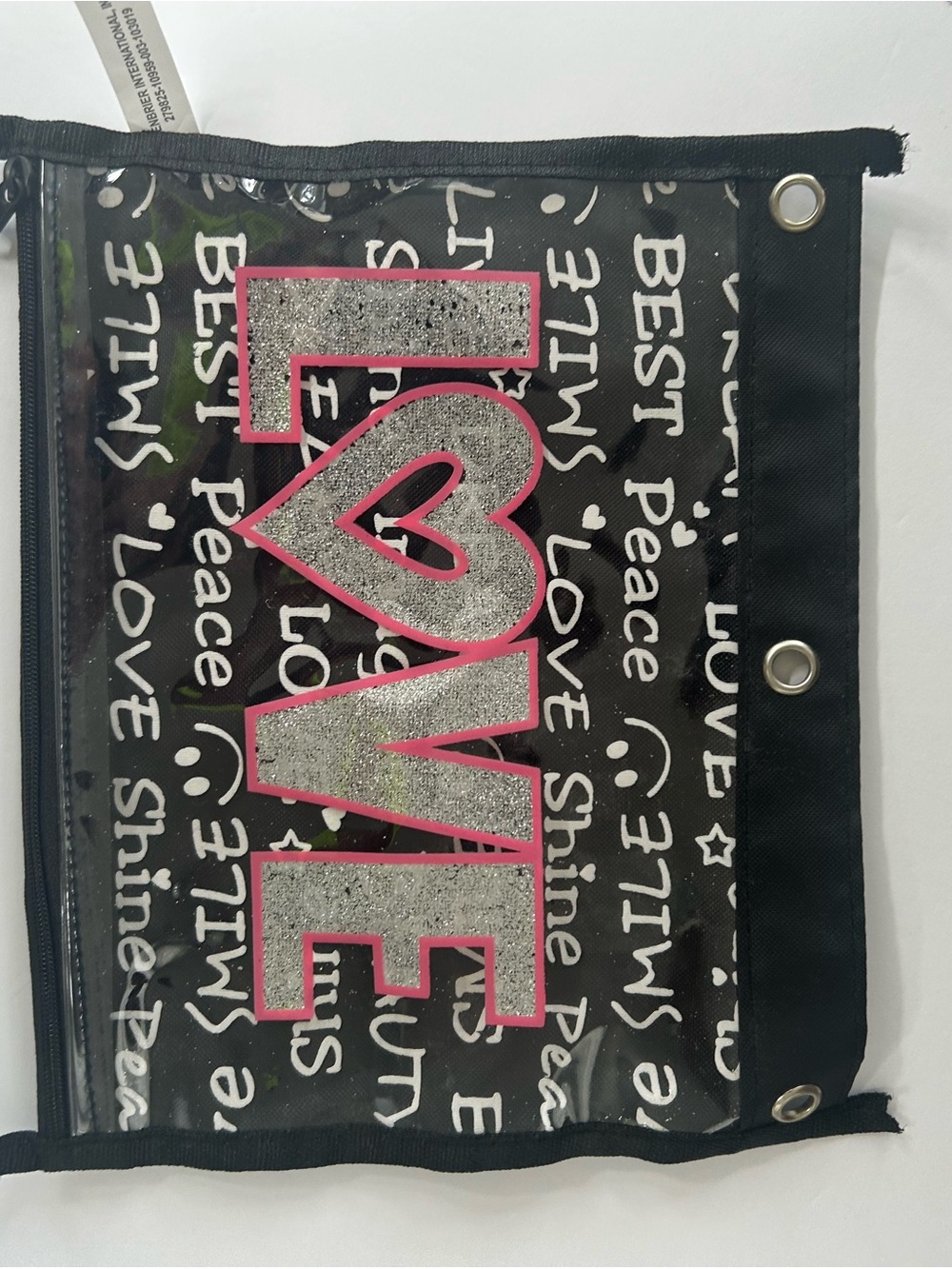 Love Glitter 'LOVE' Lettering Accent in Silver and Pink